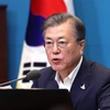 Tổng thống Moon Jae-in tại cuộc họp ở Seoul, Hàn Quốc. (Ảnh: YONHAP/TTXVN)