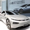 Mẫu xe điện Xpeng P7 được giới thiệu tại Triển lãm Công nghiệp Xe hơi quốc tế Thượng Hải. (Nguồn: AP)