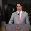 Thủ tướng Canada Justin Trudeau phát biểu tại cuộc họp báo ở Ottawa ngày 30/10/2020. (Ảnh: AFP/TTXVN)