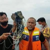 Người dùng mạng xã hội Twitter đang chia sẻ về vật được cho là mảnh vỡ máy bay của hãng Sriwijaya Air. (Nguồn: Twitter)
