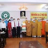 Ủy viên Bộ Chính trị, Bí thư Thành ủy Nguyễn Văn Nên thăm, chúc mừng Hòa thượng Thích Thiện Nhơn, Chủ tịch Hội đồng Trị sự Giáo hội Phật giáo Việt Nam và các chư tăng nhân dịp đại lễ Phật đản năm 2021. (Ảnh: Xuân Khu/TTXVN)