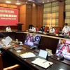 Ủy ban nhân dân tỉnh Thái Bình họp triển khai một số nhiệm vụ cấp bách phòng, chống dịch COVID-19. (Ảnh: Thế Duyệt)