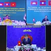 Đại tướng Tô Lâm, Bộ trưởng Bộ Công an ký kết Tuyên bố chung về hợp tác phòng, chống tội phạm giữa Việt Nam-Lào-Campuchia. (Ảnh: Văn Điệp/TTXVN)