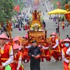 Hình ảnh Lễ rước kiệu của các xã vùng ven Đền Hùng trước ngày Giỗ Tổ