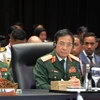 Đại tướng Phan Văn Giang, Ủy viên Bộ Chính trị, Phó Bí thư Quân ủy Trung ương, Bộ trưởng Bộ Quốc phòng, tham dự Hội nghị ADMM+. (Ảnh: Hữu Chiến/TTXVN)