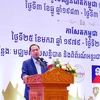 Bộ trưởng Bộ Thông tin Campuchia Neth Phektra phát biểu tại sự kiện. (Nguồn: Khmer Times)
