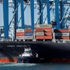 Công ty vận tải đường biển hàng đầu thế giới Maersk thông báo tạm dừng các chuyến tàu đi qua eo biển Bab al-Mandab trên Biển Đỏ. (Ảnh: Reuters)
