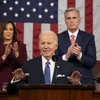 Tổng thống Mỹ Joe Biden đọc Thông điệp liên bang trước lưỡng viện Quốc hội tại Washington, DC, ngày 7/2/2023. (Ảnh: AFP/TTXVN)