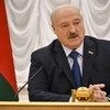 Tổng thống Belarus Alexander Lukashenko phát biểu với báo giới tại Minsk ngày 6/7/2023. (Ảnh: AFP/TTXVN)