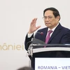 Thủ tướng Phạm Minh Chính phát biểu tại Diễn đàn Doanh nghiệp Việt Nam-Romania. (Ảnh: Dương Giang/TTXVN)