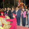 Lễ Tấu sớ trước ban Công đồng tại Lễ hội phát lương Đức Thánh Trần đền Trần Thương. (Ảnh: Nguyễn Chinh/TTXVN)