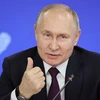 Tổng thống Nga Vladimir Putin phát biểu tại một sự kiện ở Moskva ngày 16/1/2024. (Ảnh: AFP/TTXVN)