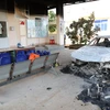 Vụ tấn công, đập phá trước trụ sở Ủy ban Nhân dân xã Ea Tiêu và xã Ea Ktur. (Ảnh: Hưng Thịnh/TTXVN)