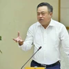 Chủ tịch Ủy ban Nhân dân Thành phố Hà Nội Trần Sỹ Thanh. (Ảnh: Minh Đức/TTXVN)