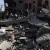 Cảnh đổ nát sau cuộc không kích của Israel xuống Dải Gaza ngày 31/3/2024. (Ảnh: THX/TTXVN)