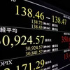 Chỉ số Nikkei trên thị trường chứng khoán Tokyo, Nhật Bản. (Ảnh: Kyodo/TTXVN)