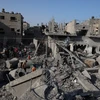 Cảnh đổ nát sau các cuộc không kích của Israel xuống Dải Gaza ngày 2/4/2024. (Ảnh: THX/TTXVN)