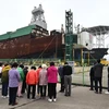 Lễ tưởng niệm vụ chìm phà Sewol tại thành phố cảng Mokpo, tỉnh Nam Jeolla ngày 16/4/2024. (Ảnh: AFP)