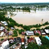 Ngập lụt sau mưa lớn tại Nam Sulawesi, Indonesia ngày 4/5/2024. (Ảnh: THX/TTXVN)