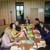 Đoàn Việt Nam làm việc với đoàn Viện Kiểm toán Liên bang Nga trong khuôn khổ Diễn đàn Kinh tế Quốc tế St. Petersburg. (Ảnh: Duy Trinh/TTXVN)