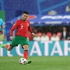 Siêu sao Cristiano Ronaldo (số 7) đã có 8 pha kiến tạo cho Đội tuyển Bồ Đào Nha trong các kỳ EURO. (Ảnh: THX/TTXVN)