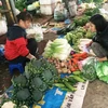 Người tiêu dùng lựa chọn rau xanh tại chợ. (Ảnh: Vũ Hương/Vietnam+)