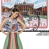 Họa tiết tem Italy trên thiết kế của Quang Huy. (Ảnh: BTC)