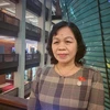 Đại biểu Nguyễn Thị Mai Hoa bên hành lang Quốc hội chiều ngày 23/10. (Ảnh: Xuân Mai/Vietnam+)