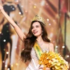 Tân Miss Grand Vietnam 2023 Lê Hoàng Phương trong đêm chung kết cuộc thi. (Ảnh: PV/Vietnam+)