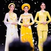 Ba đại sứ là Hoa hậu Thùy Tiên, Bảo Ngọc và Lương Thùy Linh diện trang phục truyền thống 3 miền Bắc-Trung-Nam. (Ảnh: BTC)
