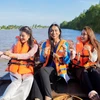 Thí sinh Hoa hậu Hoàn vũ Việt Nam lan tỏa thông điệp du lịch bền vững. (Ảnh: BTC)
