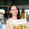 Nụ cười trong ngày đầu trở về quê nhà từ Miss World của Mai Phương. (Ảnh: CTV/Vietnam+)
