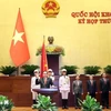 Chủ tịch Quốc hội Trần Thanh Mẫn tuyên thệ nhậm chức. (Ảnh: TTXVN)