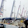 Các đội đua thuyền buồm Clipper Race mùa giải 2023-2024 rời vịnh Hạ Long hồi tháng 3/2024. (Ảnh: Thanh Vân/TTXVN)