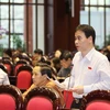 Đại biểu Quốc hội tỉnh Quảng Bình Nguyễn Mạnh Cường phát biểu ý kiến. (Ảnh: Dương Giang/TTXVN)