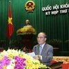 Chủ tịch Quốc hội Nguyễn Sinh Hùng đọc diễn văn bế mạc. (Ảnh: Nhan Sáng/TTXVN)