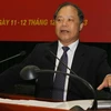 Ông Phan Trung Lý giới thiệu những nội dung mới của Hiến pháp tại Hội nghị toàn quốc nghiên cứu, quán triệt Nghị quyết Hội nghị Trung ương 8. (Ảnh: Phương Hoa/TTXVN)