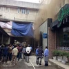 Hiện trường vụ cháy tại số 9 Trần Thánh Tông. (Ảnh: Doãn Tấn/TTXVN)