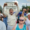 Người biểu tình ở Moldova. (Nguồn: AP)