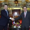 Chủ tịch UBND thành phố Hà Nội Nguyễn Thế Thảo tiếp Thống đốc tỉnh Moskva. (Ảnh: An Đăng/TTXVN)