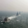 Tàu chiến Hàn Quốc và Mỹ tham gia một cuộc tập trận. (Ảnh: Yonhap/TTXVN)