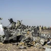 Những mảnh vỡ của máy bay A321 của Nga tại Wadi el-Zolmat, bán đảo Sinai, Ai Cập. (Nguồn: AFP/TTXVN)