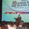 Quang cảnh buổi họp báo về Hội nghị Cấp cao ASEAN 27 và các hội nghị liên quan. (Ảnh: Kim Dung-Chí Giáp/Vietnam+)