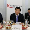 Chủ tịch nước Trương Tấn Sang đến dự và phát biểu trước chính giới, học giả Đức tại Viện Körber. (Ảnh: Nguyễn Khang/ TTXVN)