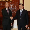 Chủ tịch nước Trương Tấn Sang tiếp Đại sứ đặc mệnh toàn quyền Vương quốc Thái Lan Panyarak Poolthup đến chào từ biệt. (Ảnh: Nguyễn Khang/TTXVN)