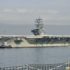 Tàu sân bay USS Ronald Reagan của Mỹ. (Ảnh minh họa: Kyodo)