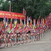 Đoàn rước trong lễ Giỗ Tổ Hùng Vương tại Đền Hùng, Phú Thọ. (Nguồn: TTXVN) 