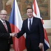 Thủ tướng Cộng hòa Séc Bohuslav Sobotka (trái) và Thủ tướng Anh David Cameron. (Nguồn: AP)
