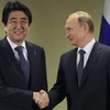 Thủ tướng Shinzo Abe và Tổng thống Vladimir Putin trong một cuộc gặp. (Nguồn: AP)