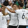 Niềm vui của các cầu thủ Đức sau khi có bàn thắng. (Nguồn: AFP/TTXVN)